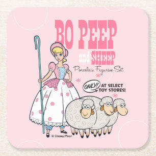 Toy Story 4   Retro Bo Peep Figure Set Ad Square Paper Coaster