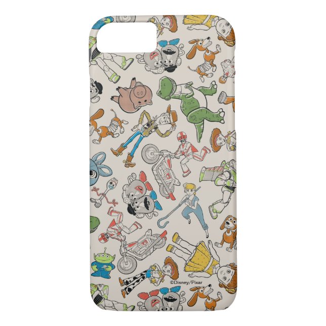 Toy Story 4 | Retro Character Toss Pattern Case-Mate iPhone Case (Back)