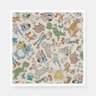 Toy Story 4   Retro Character Toss Pattern Napkin