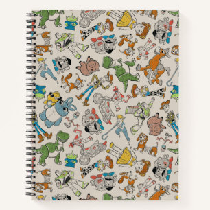 Toy Story 4   Retro Character Toss Pattern Notebook