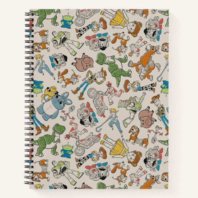 Toy Story 4 | Retro Character Toss Pattern Notebook (Front)