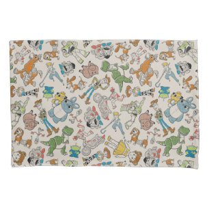Toy Story 4   Retro Character Toss Pattern Pillowcase