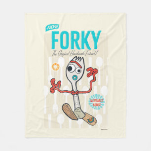 Toy Story 4   Retro Forky Toy Ad Fleece Blanket