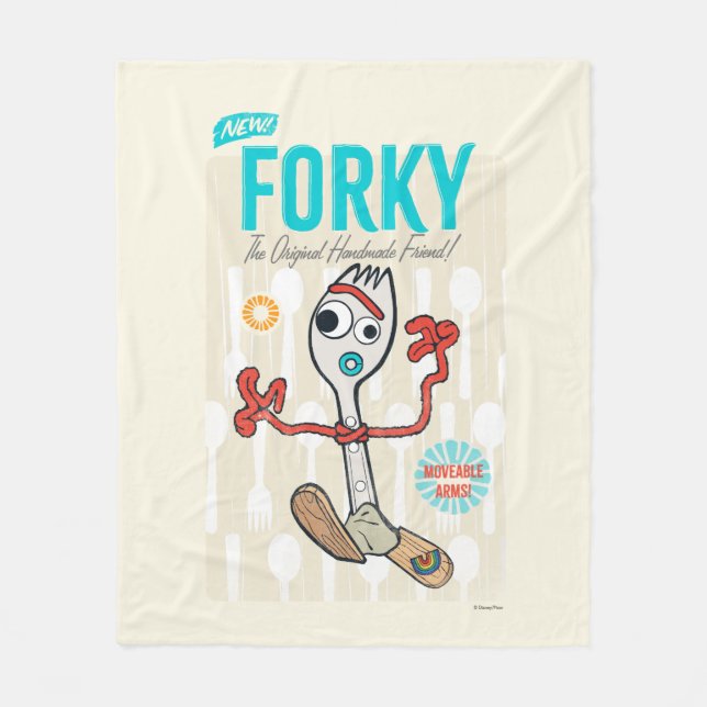 Toy Story 4 | Retro Forky Toy Ad Fleece Blanket (Front)