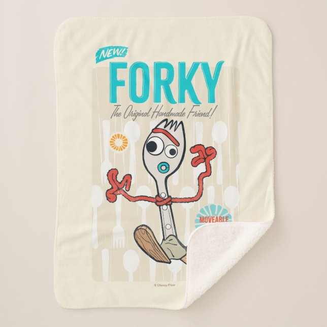Toy Story 4 | Retro Forky Toy Ad Sherpa Blanket (Front)