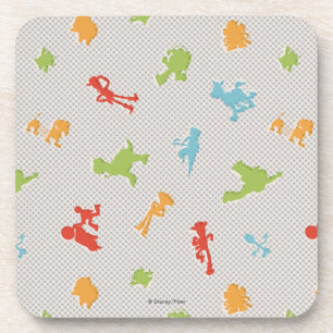 Toy Story 4   Retro Toy Shape Toss Pattern Coaster