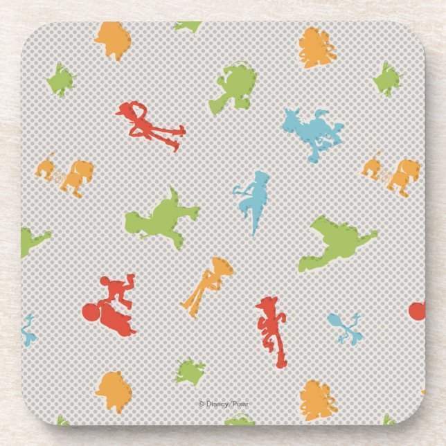 Toy Story 4 | Retro Toy Shape Toss Pattern Coaster (Front)