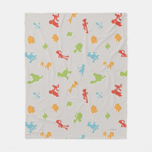 Toy Story 4   Retro Toy Shape Toss Pattern Fleece Blanket