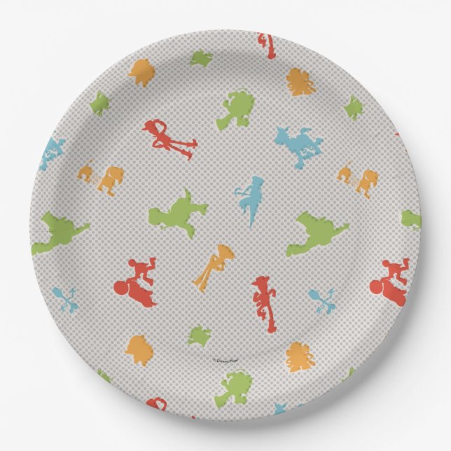 Toy Story 4 | Retro Toy Shape Toss Pattern Paper Plate (Front)