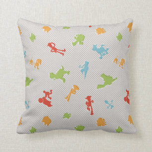 Toy Story 4   Retro Toy Shape Toss Pattern Throw Pillow