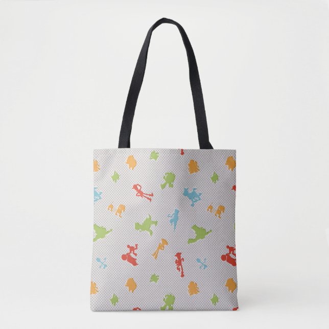 Toy Story 4 | Retro Toy Shape Toss Pattern Tote Bag (Front)