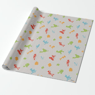 Toy Story 4   Retro Toy Shape Toss Pattern Wrapping Paper