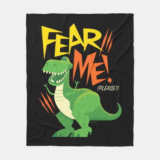 Toy Story 4 | Rex "Fear Me!" Fleece Blanket (Front)
