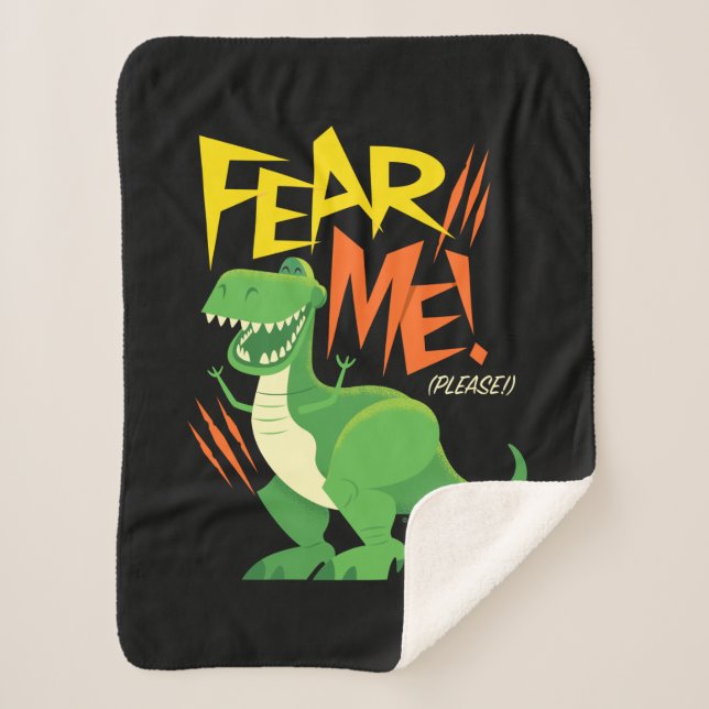 Toy Story 4 | Rex "Fear Me!" Sherpa Blanket (Front)
