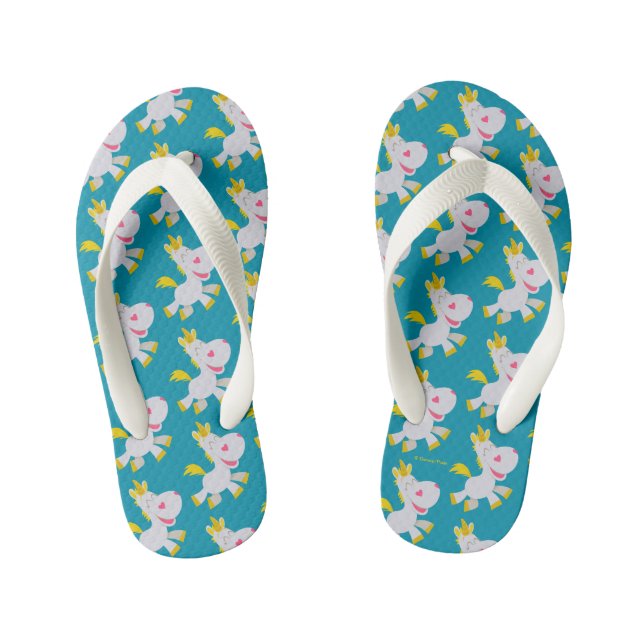 Toy Story 4 | Smiling Buttercup Illustration Kid's Flip Flops (Footbed)