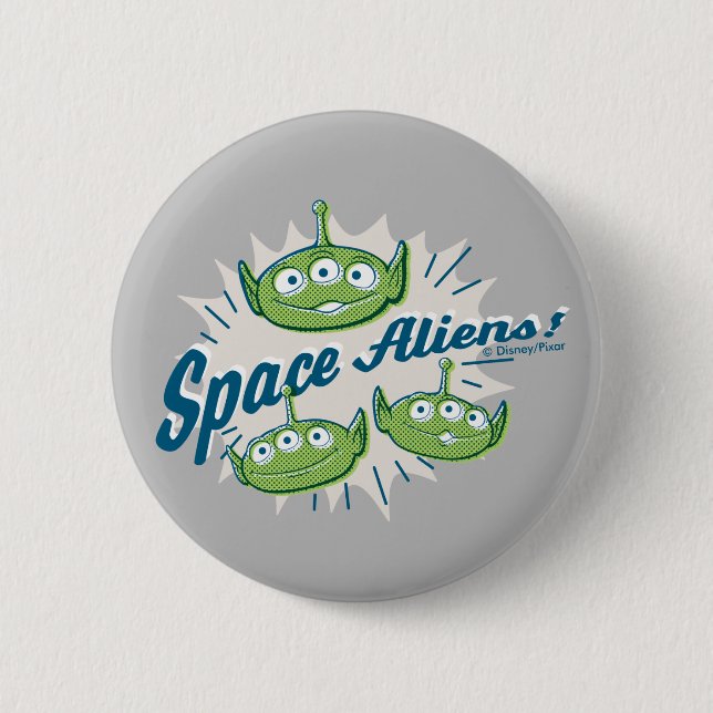 Toy Story 4 | "Space Aliens" Retro Graphic 2 Inch Round Button (Front)