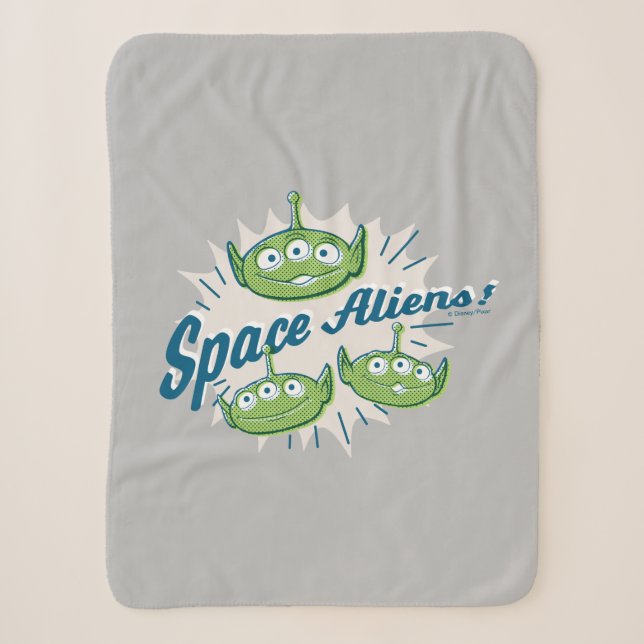 Toy Story 4 | "Space Aliens" Retro Graphic Sherpa Blanket (Front)