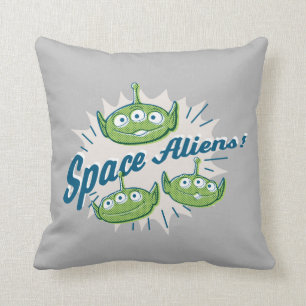 Toy Story 4   "Space Aliens" Retro Graphic Throw Pillow