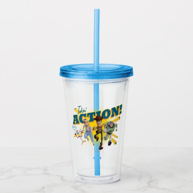 Toy Story 4 | "Takin' Action!" Group Art Acrylic Tumbler (Front)