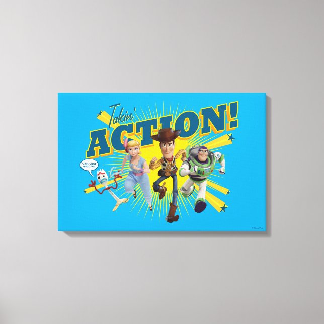 Toy Story 4 | "Takin' Action!" Group Art Canvas Print (Front)