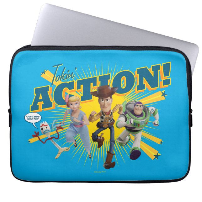 Toy Story 4 | "Takin' Action!" Group Art Laptop Sleeve (Front)