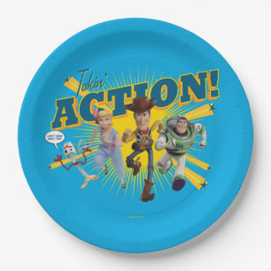 Toy Story 4   "Takin' Action!" Group Art Paper Plate