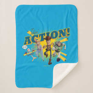 Toy Story 4   "Takin' Action!" Group Art Sherpa Blanket