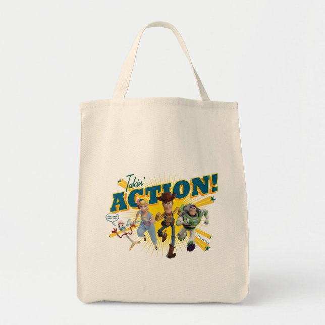 Toy Story 4 | "Takin' Action!" Group Art Tote Bag (Front)