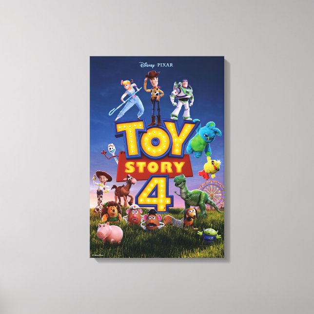 Toy Story 4 | Toys On Field Theatrical Poster Canvas Print (Front)
