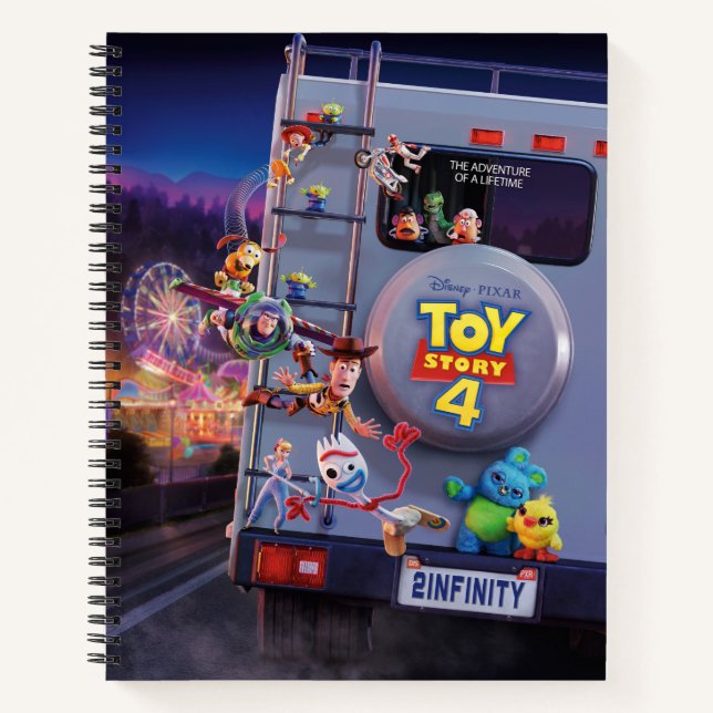 Toy Story 4 | Toys Riding RV Theatrical Poster Notebook (Front)