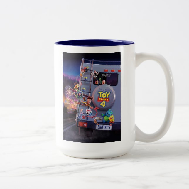 Toy Story 4 | Toys Riding RV Theatrical Poster Two-Tone Coffee Mug (Right)