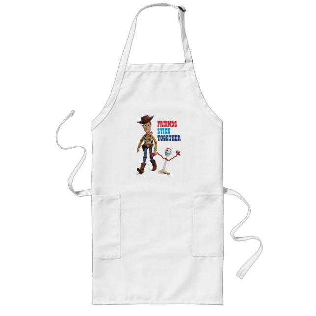Toy Story 4 | Woody & Forky Walking Together Long Apron (Front)