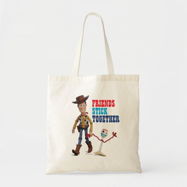 Toy Story 4 | Woody & Forky Walking Together Tote Bag (Front)