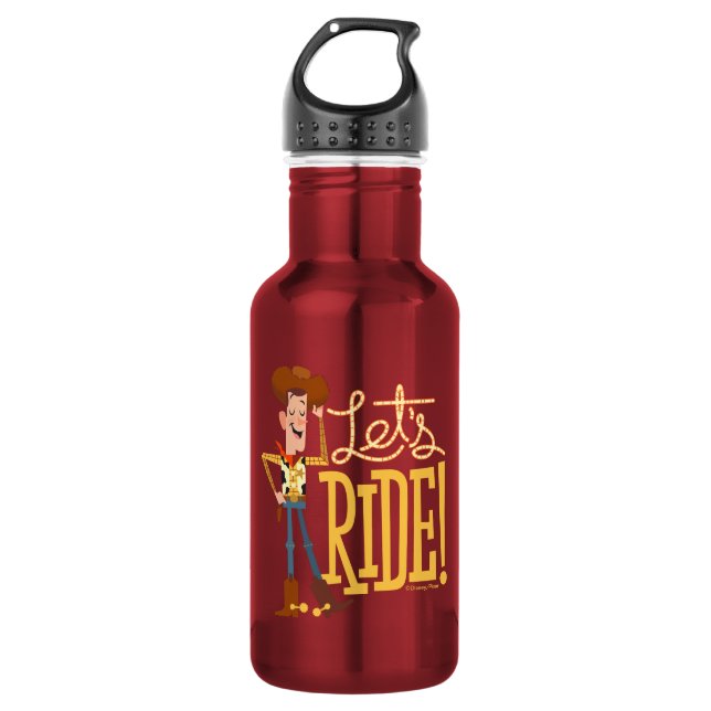 Toy Story 4 | Woody Illustration "Let's Ride" 532 Ml Water Bottle (Front)