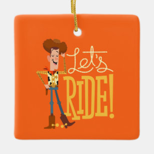 Toy Story 4   Woody Illustration "Let's Ride" Ceramic Ornament
