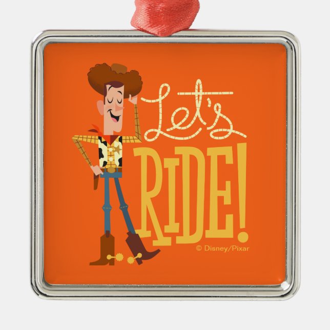 Toy Story 4 | Woody Illustration "Let's Ride" Metal Ornament (Front)