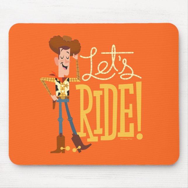 Toy Story 4 | Woody Illustration "Let's Ride" Mouse Pad (Front)