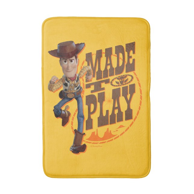 Toy Story 4 | Woody "Made To Play" Bath Mat (Front Vertical)