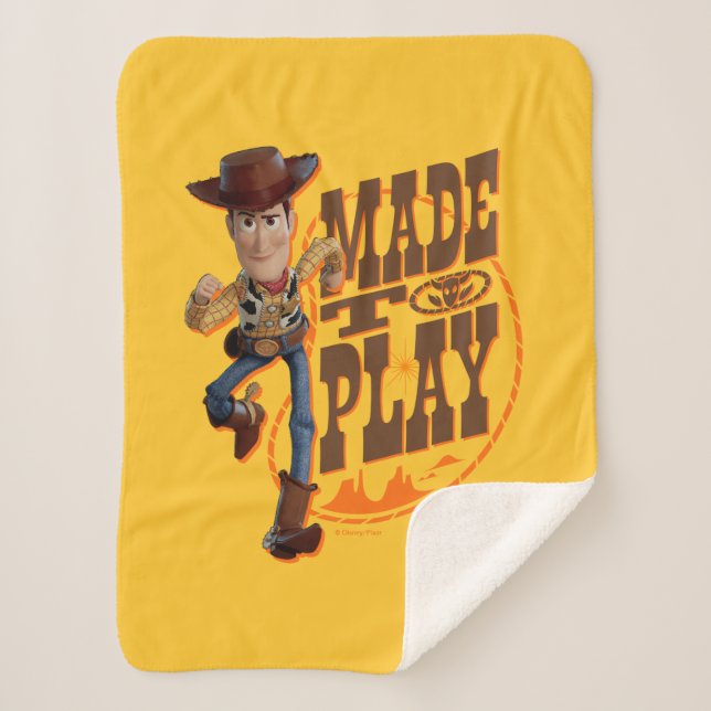 Toy Story 4 | Woody "Made To Play" Sherpa Blanket (Front)