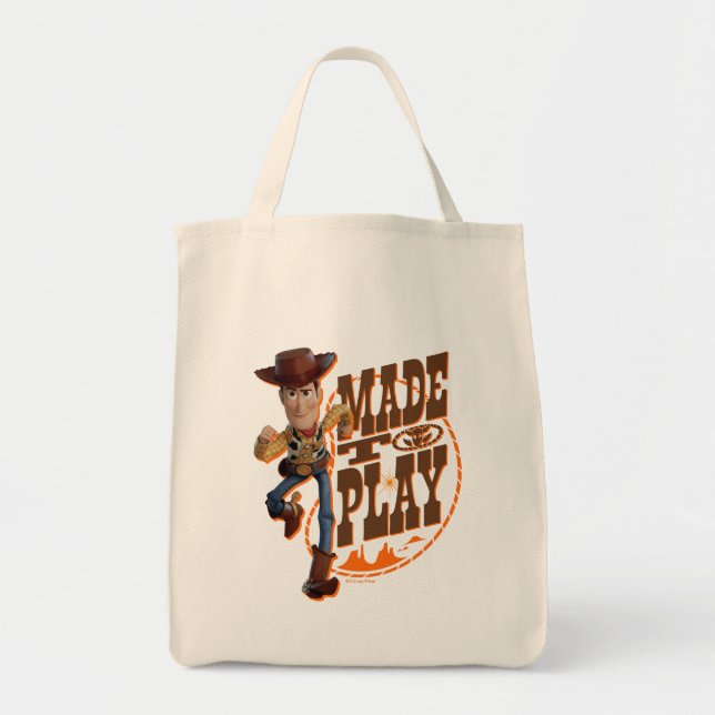 Toy Story 4 | Woody "Made To Play" Tote Bag (Front)