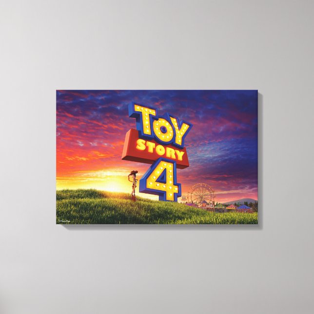 Toy Story 4 | Woody On Field Theatrical Poster Canvas Print (Front)