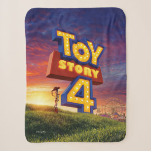 Toy Story 4   Woody On Field Theatrical Poster Sherpa Blanket