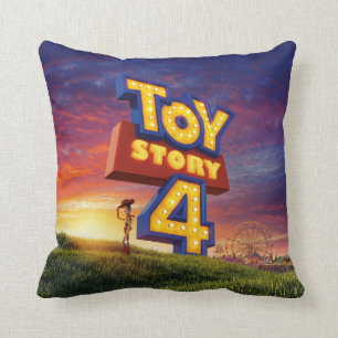 Toy Story 4   Woody On Field Theatrical Poster Throw Pillow