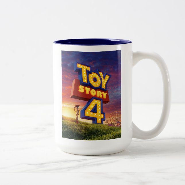 Toy Story 4 | Woody On Field Theatrical Poster Two-Tone Coffee Mug (Right)
