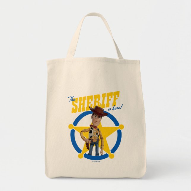 Toy Story 4 | Woody "The Sheriff Is Here" Tote Bag (Front)