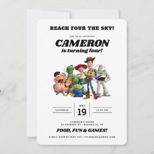 Toy Story 4th Birthday   Reach Four the Sky Invitation