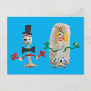 Toy Story 5 Forky & Karen Beverly Wedding Postcard