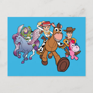 Toy Story 5 Woody, Jessie & Buzz Ride Postcard