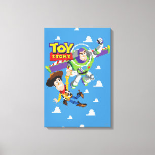Toy Story 8Bit Woody and Buzz Lightyear Canvas Print