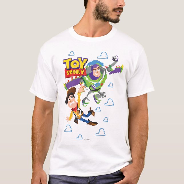 Toy Story 8Bit Woody and Buzz Lightyear T-Shirt (Front)